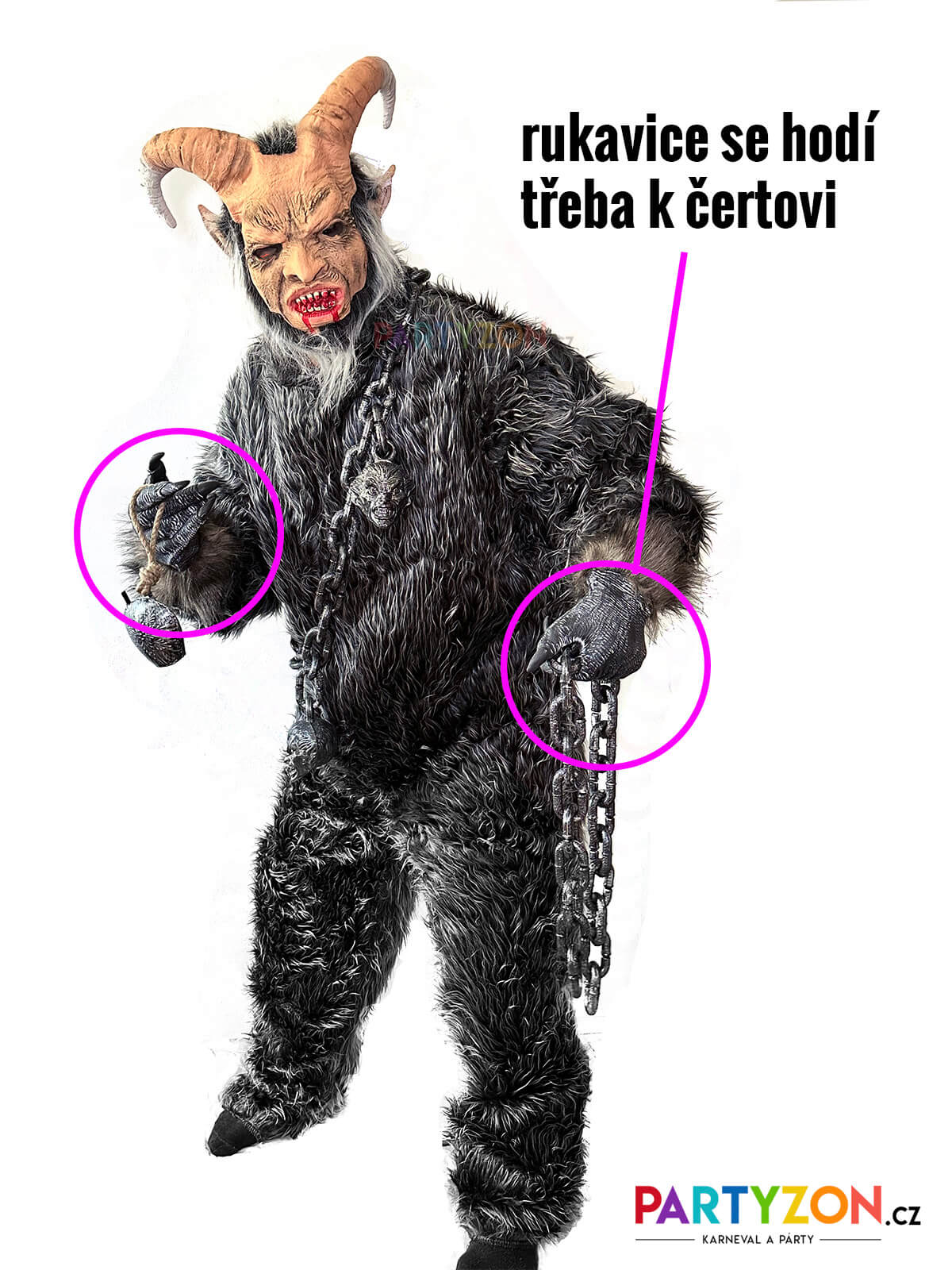 gumove rukavice ruce pro čerta